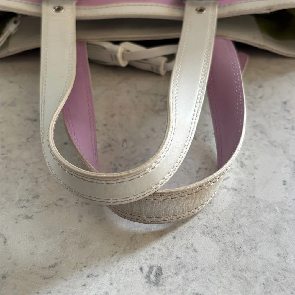 Coach Y2K 2007 Hampton Multi-Color Stripe Medium Canvas/ Leather Tote F10705 - Picture 15 of 15